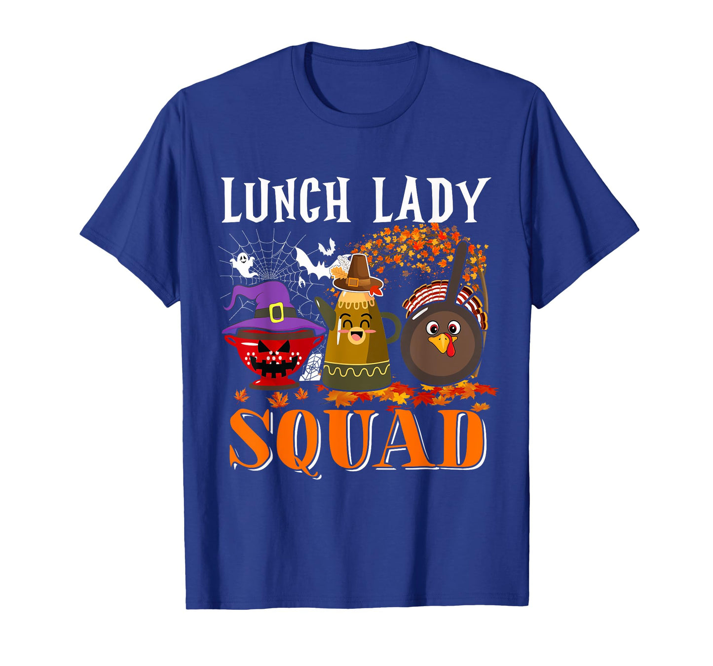 Lunch Lady Squad Thanksgiving Halloween Fall Tre Boo Ghosts T-Shirt