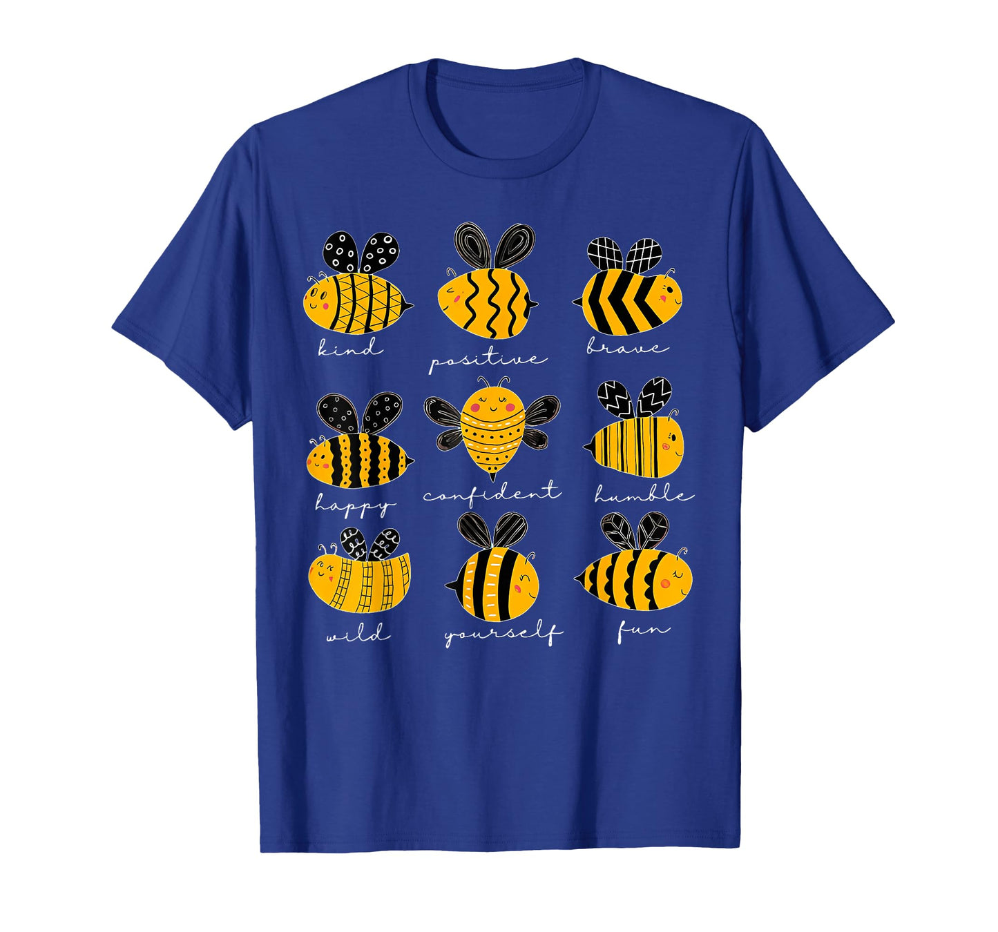 Bee Kind Positive Brave Happy Confident Humble Teacher T-Shirt