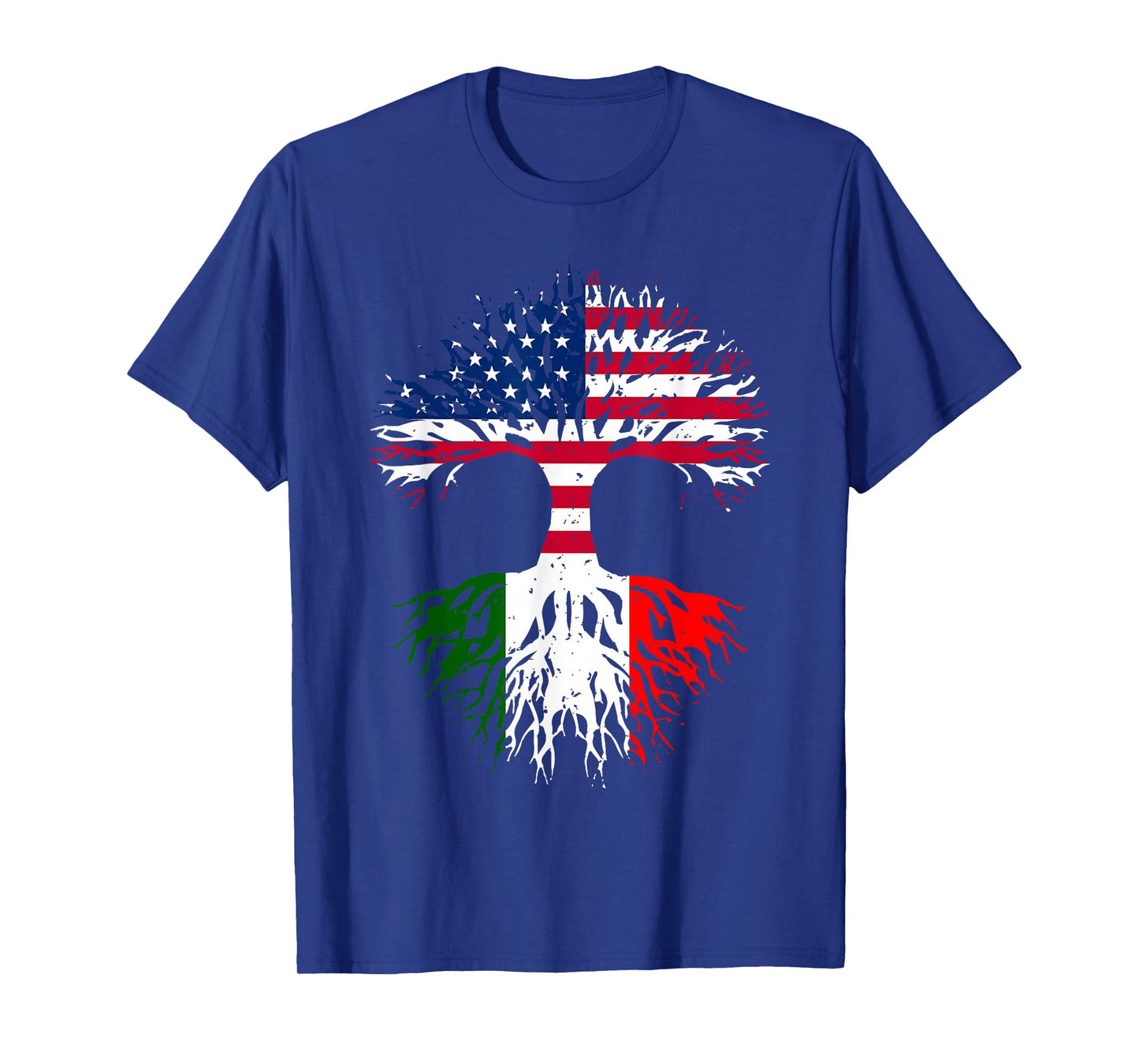 Italian Roots American Grown Tree USA Flag Funny Italy Flag T-Shirt
