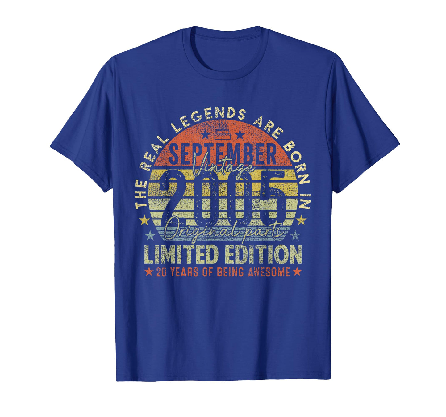 20th Birthday Real Legends September 2005 20 Years Old Men T-Shirt