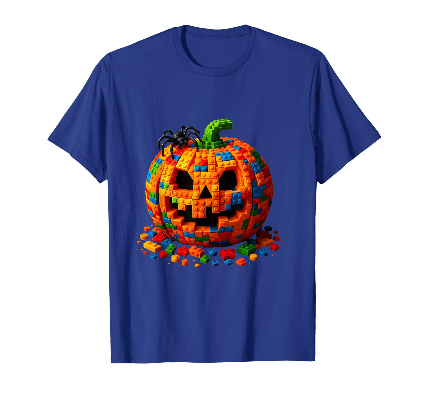 Building Bricks Halloween Pumpkin Master Builder Brick Treat T-Shirt