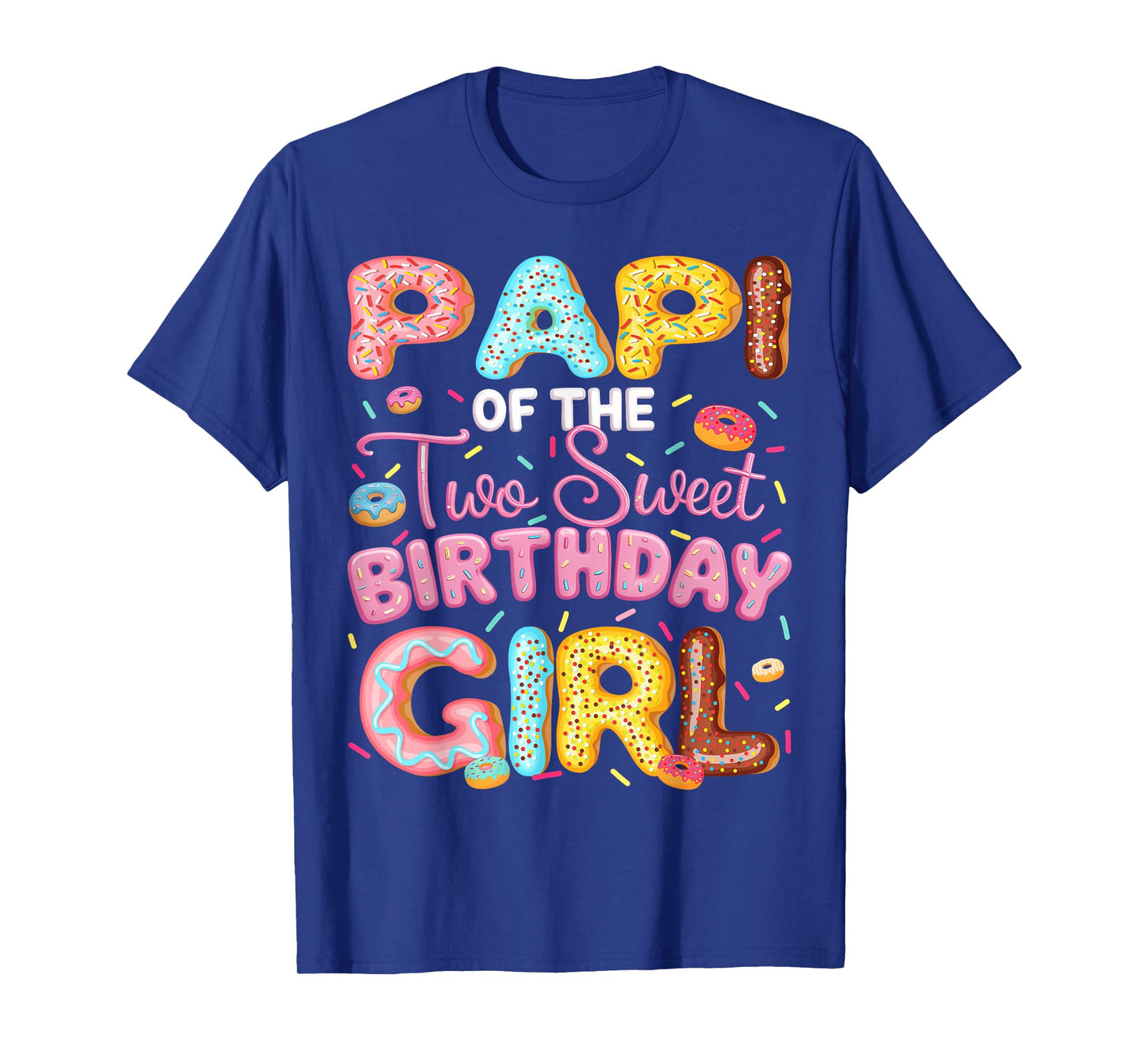Papi Of The Two Sweet Birthday Girl Donut 2Nd Birthday T-Shirt