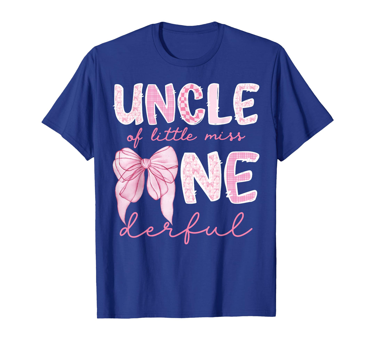 Uncle of Little Miss Onederful First Birthday Girl Coquette T-Shirt