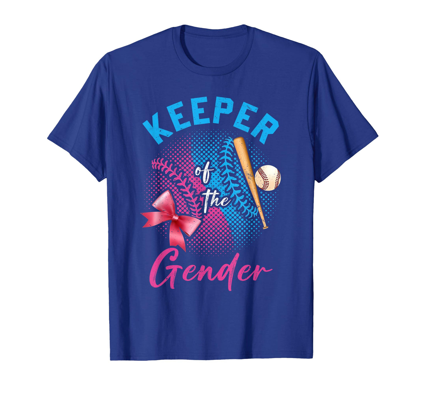 Keeper Of The Gender Baseball or Bows Gender Reveal Party T-Shirt