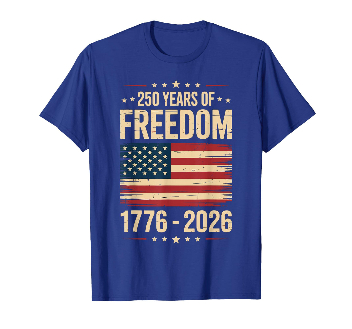 250 Years Freedom USA Flag 1776 2026 Vintage T-Shirt
