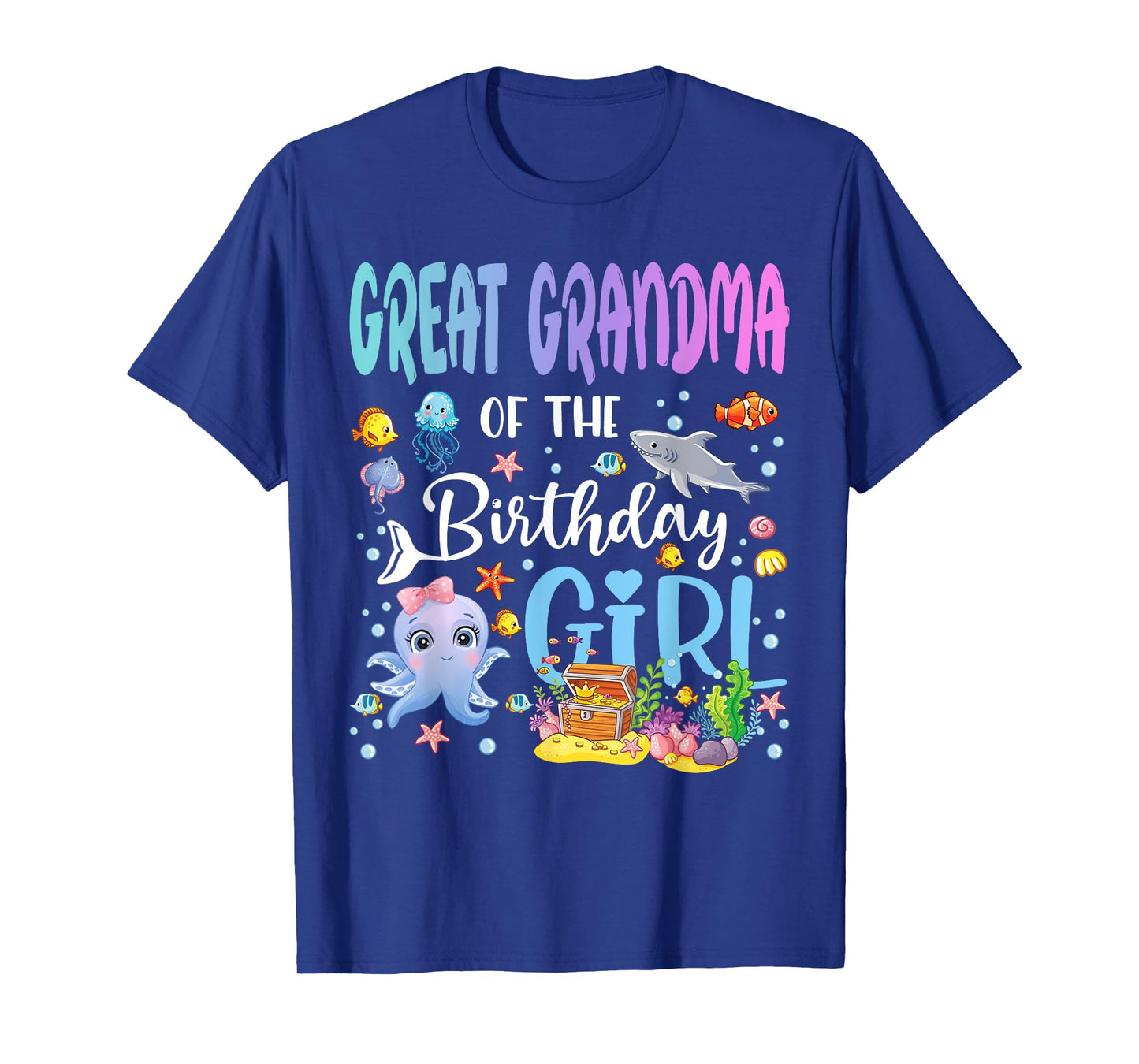 Great Grandma of The Birthday Girl Sea Fish Ocean Aquarium T-Shirt