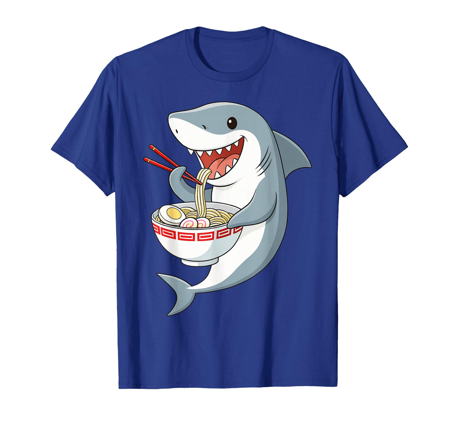Anime Kawaii Shark Eating Ramen Noodle Gifts Men Women Kid T-Shirt