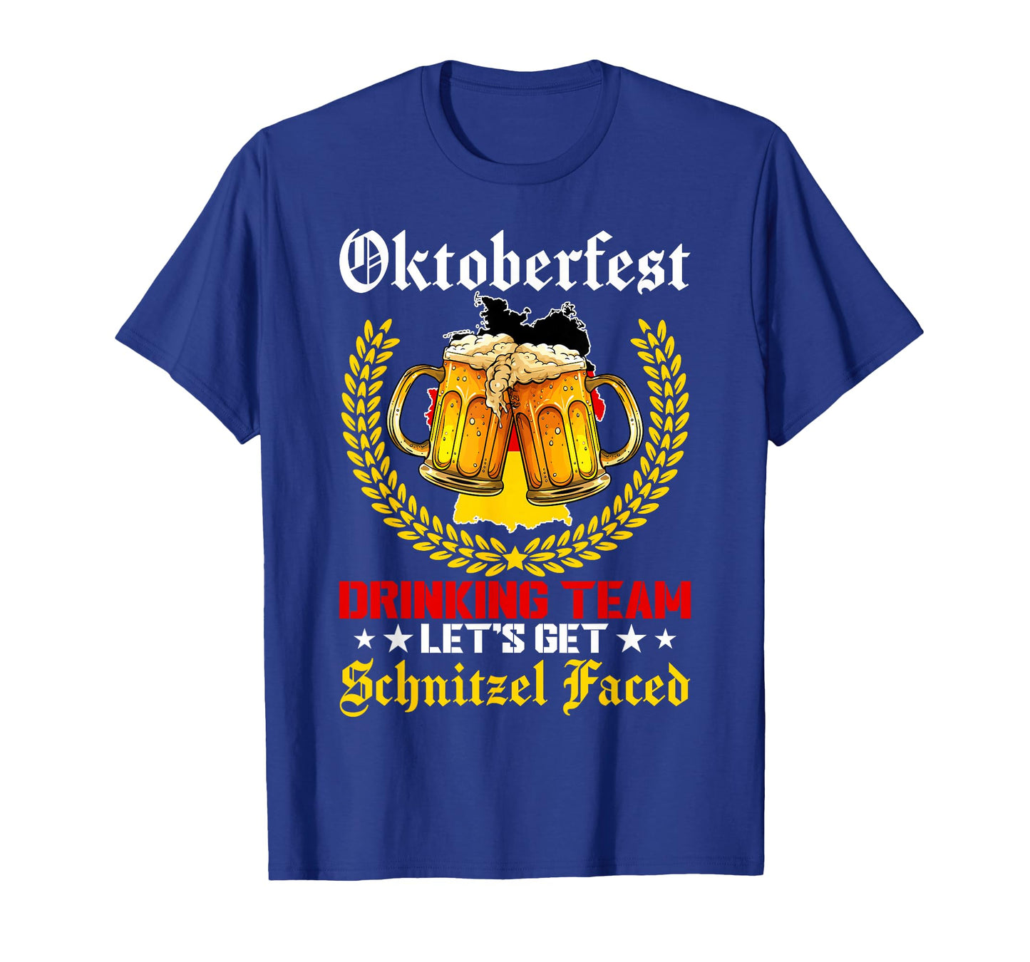 Funny Oktoberfest Drinking Team Let's Get Schnitzel Faced T-Shirt