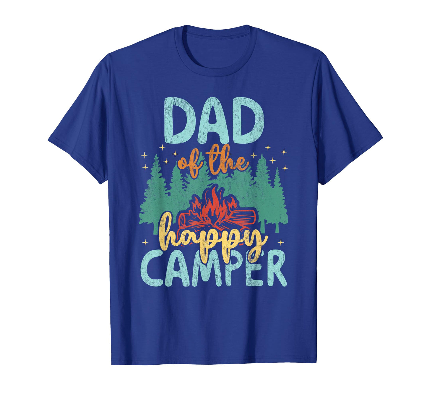 Dad of Happy Camper 1st Birthday Party Retro Dad T-Shirt