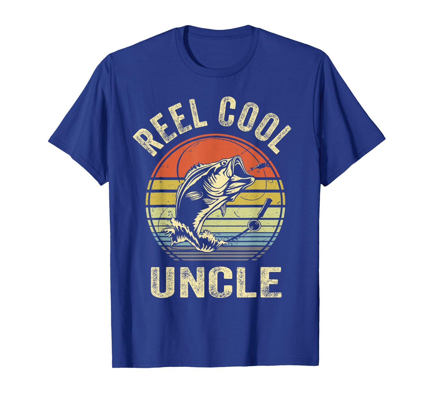 Fishing Reel Cool Uncle Bass Fish Funny Dad Graphic T-Shirt