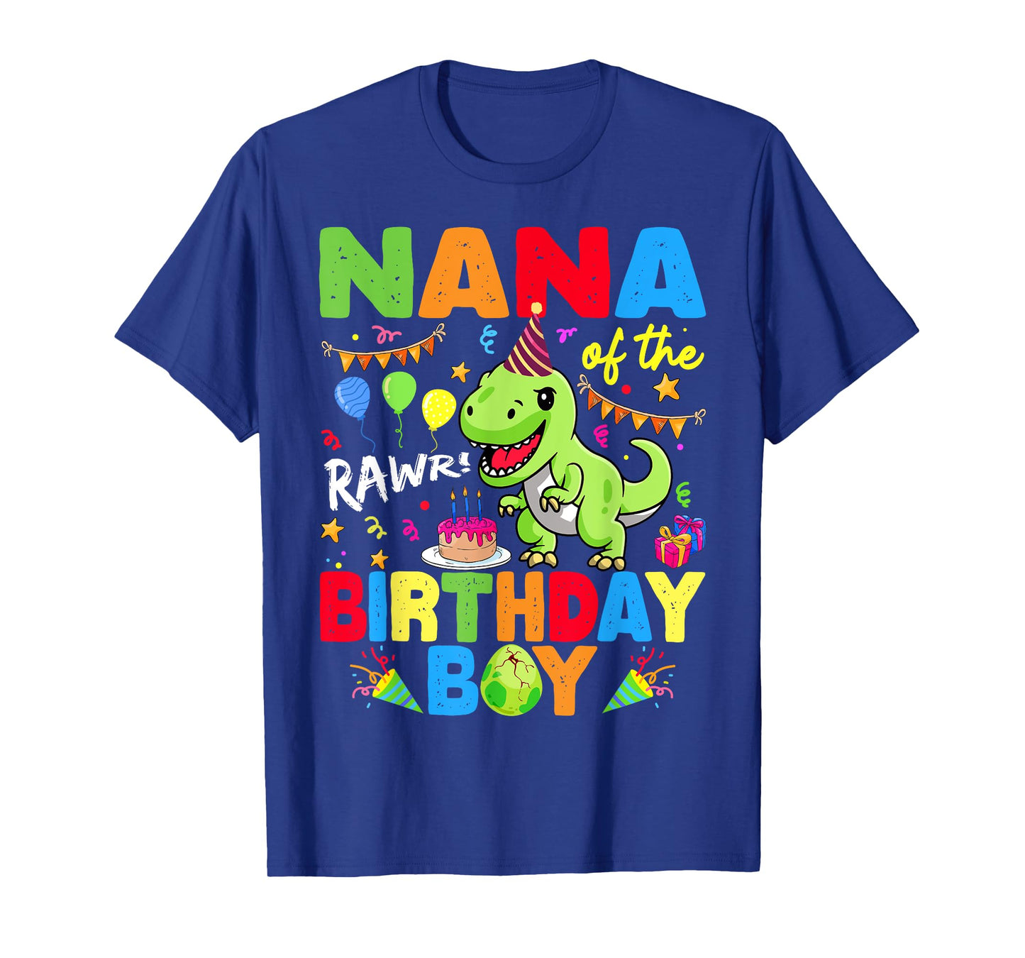 Nana Of The Birthday Boy Dinosaur T-Rex RAWR T-Shirt