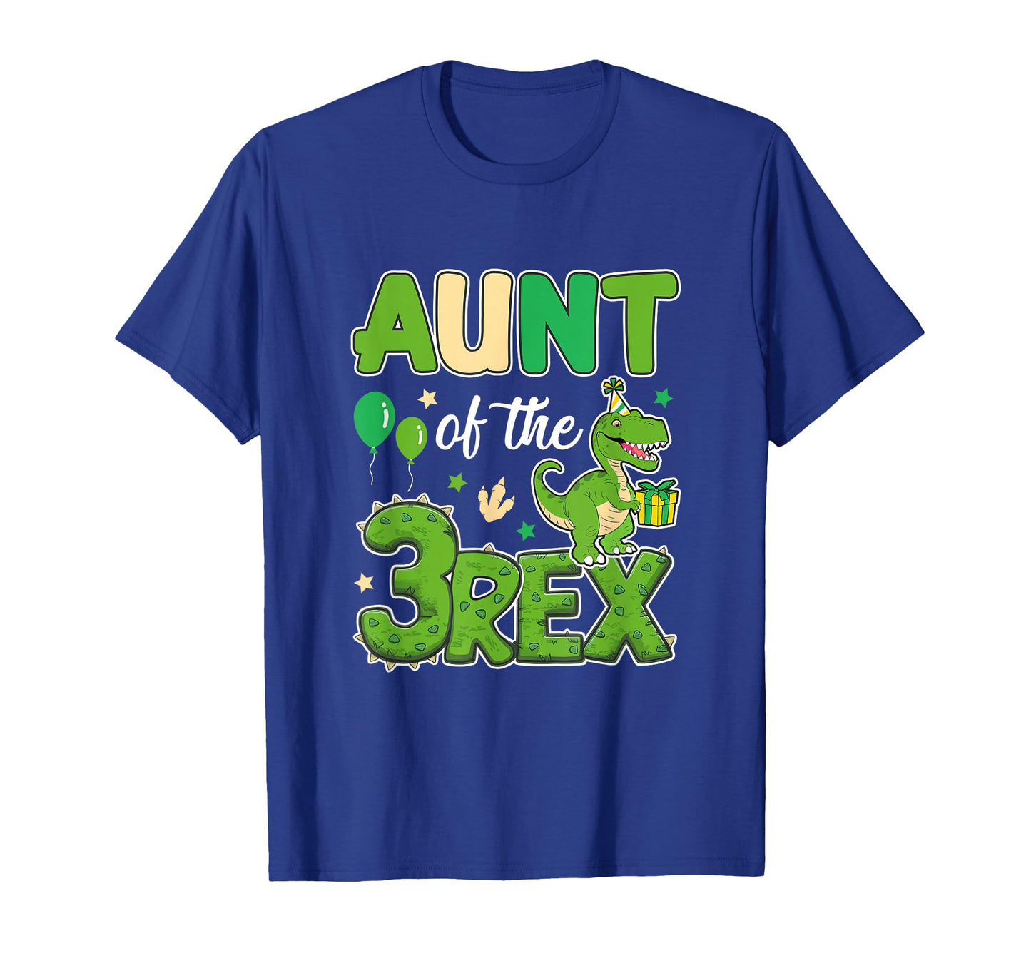 Aunt Of The Three Rex Birthday Dinosaur Family Matching T-Shirt