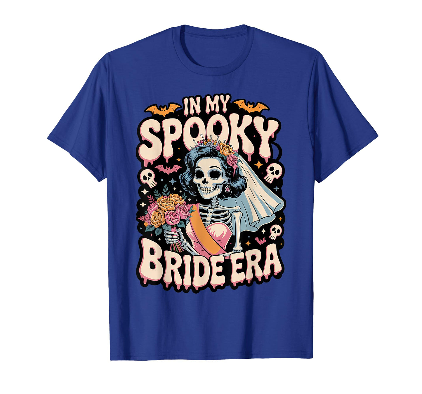 in My Spooky Bride Era Halloween Skeleton Wedding Bride T-Shirt