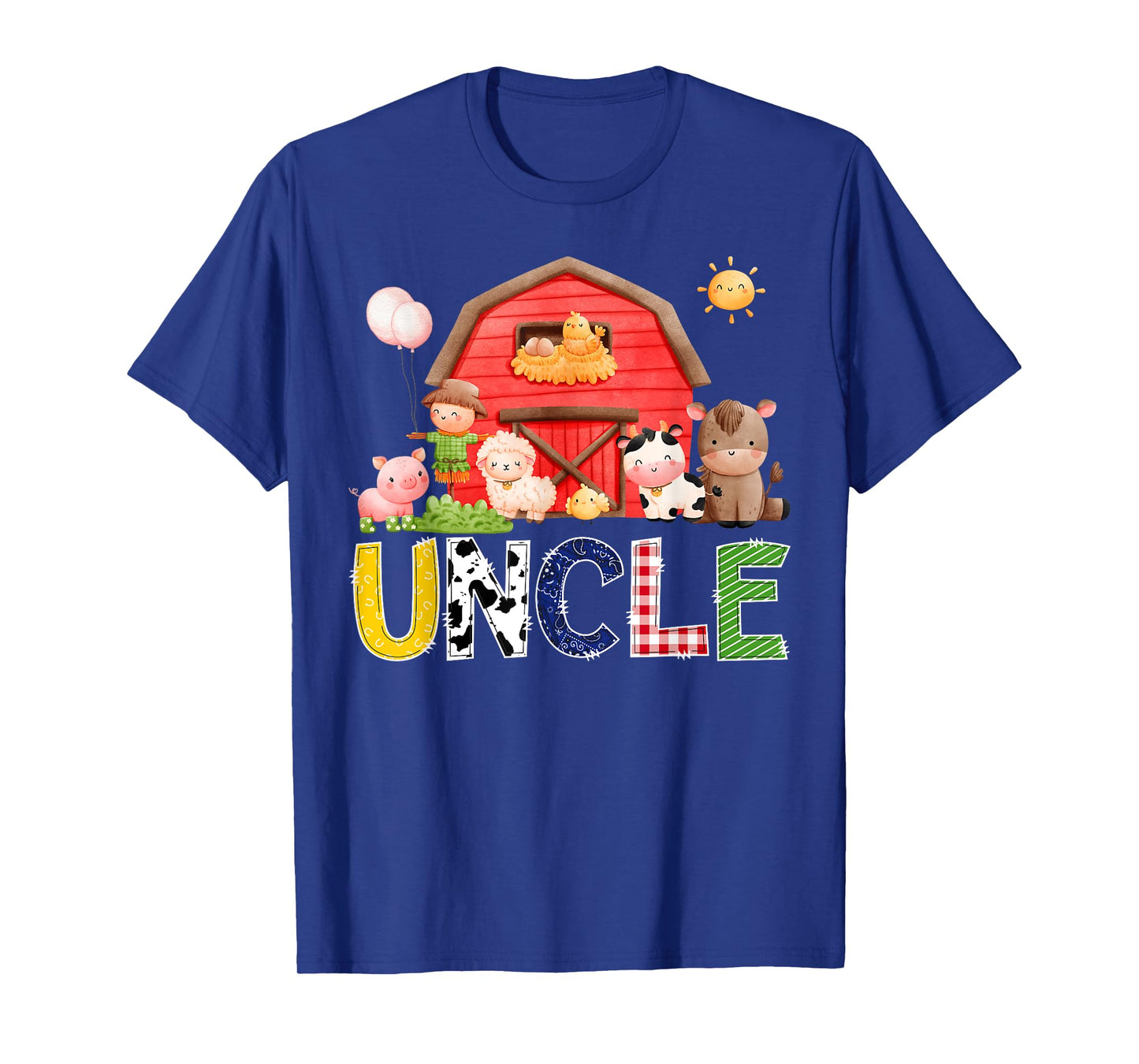 Uncle Red Farm Cow Birthday Boy Party Matching Family T-Shirt