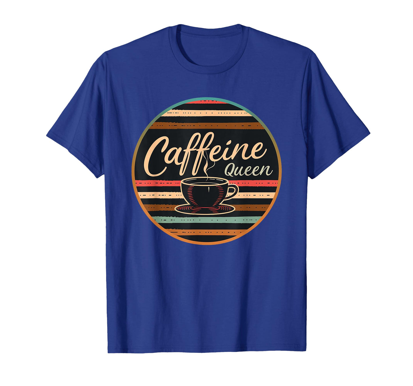 Caffeine Queen Coffee - Lover Retro Funny 70s 80s Barista T-Shirt
