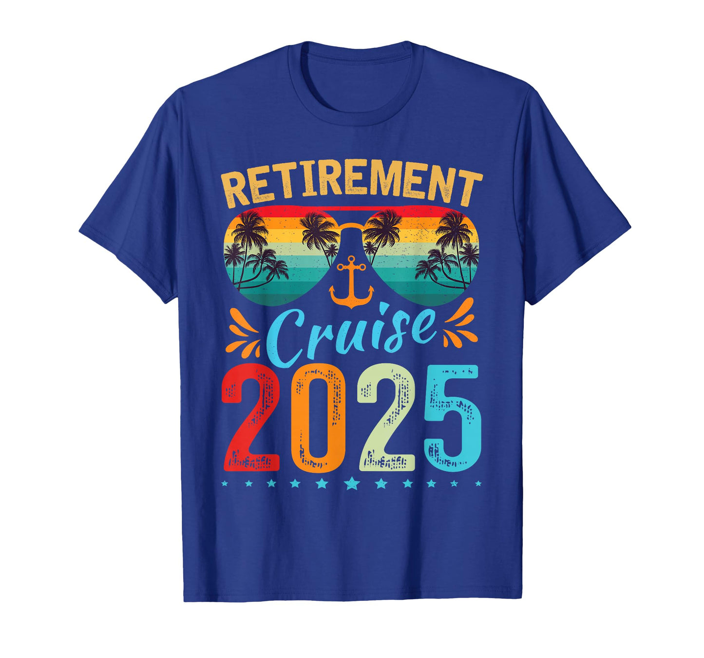Retirement Cruise 2025 Black Classic Fit Crew Neck T-Shirt - Senior Citizens, Retirees, Cruise Enthusiasts - Unisex-Adults - Short Sleeve - US Small