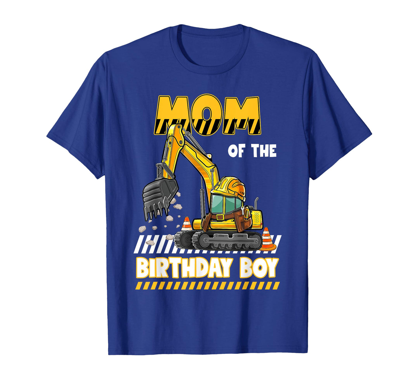 Mom Of The Birthday Boy Construction Excavator Family T-Shirt