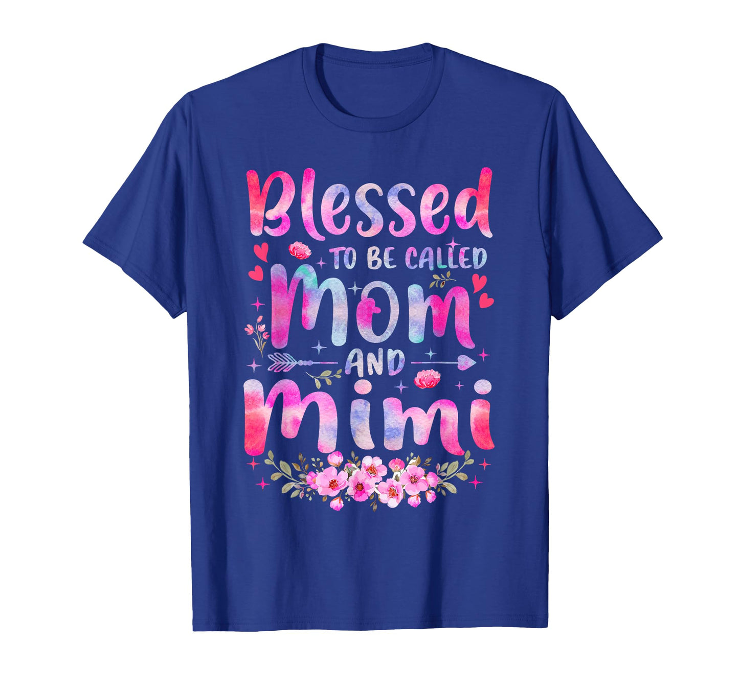 Mother's Day Blessed To Be Called Mom And Mimi Flowers T-Shirt