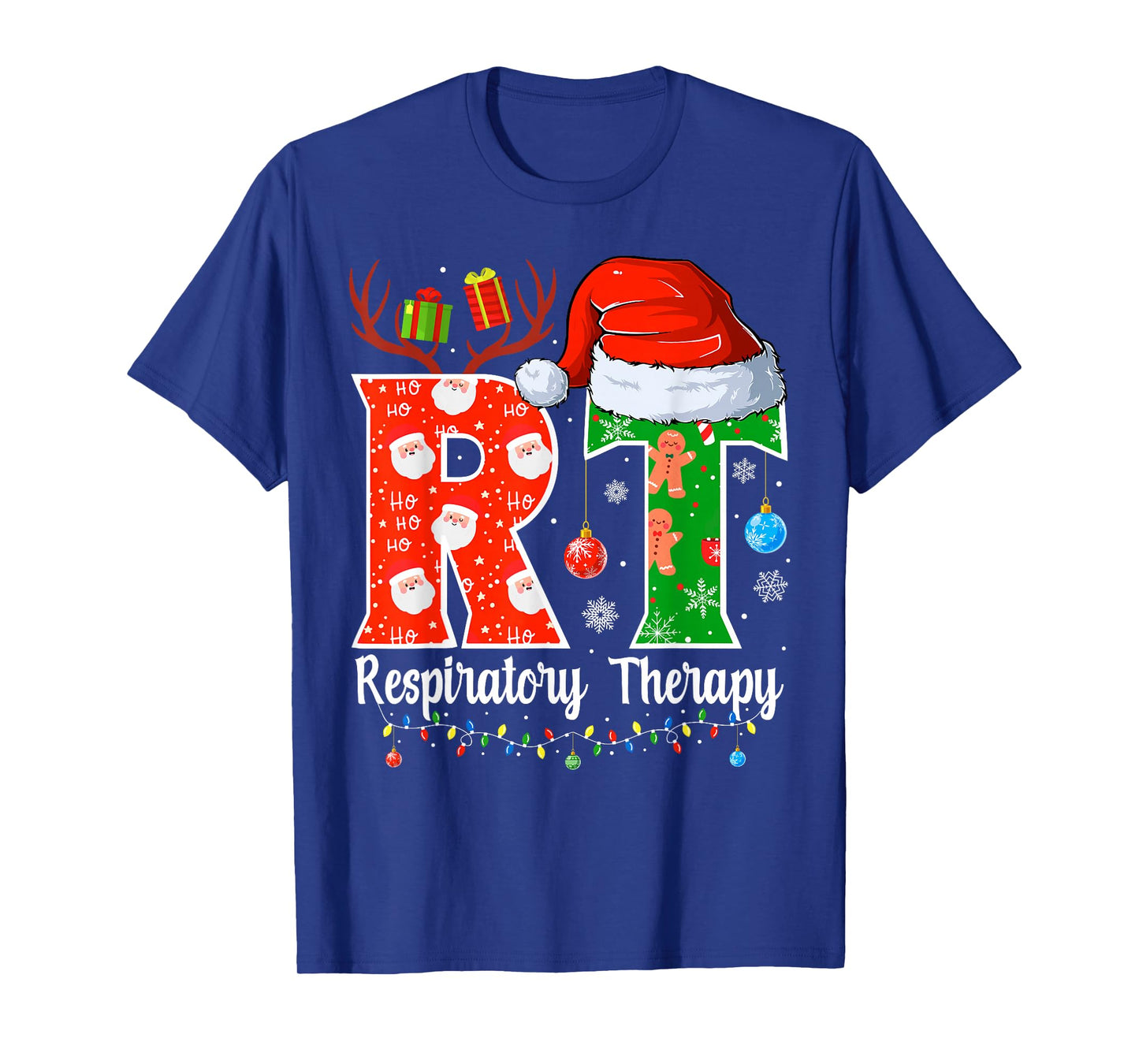 RT Christmas Respiratory Therapy Christmas RT Xmas T-Shirt