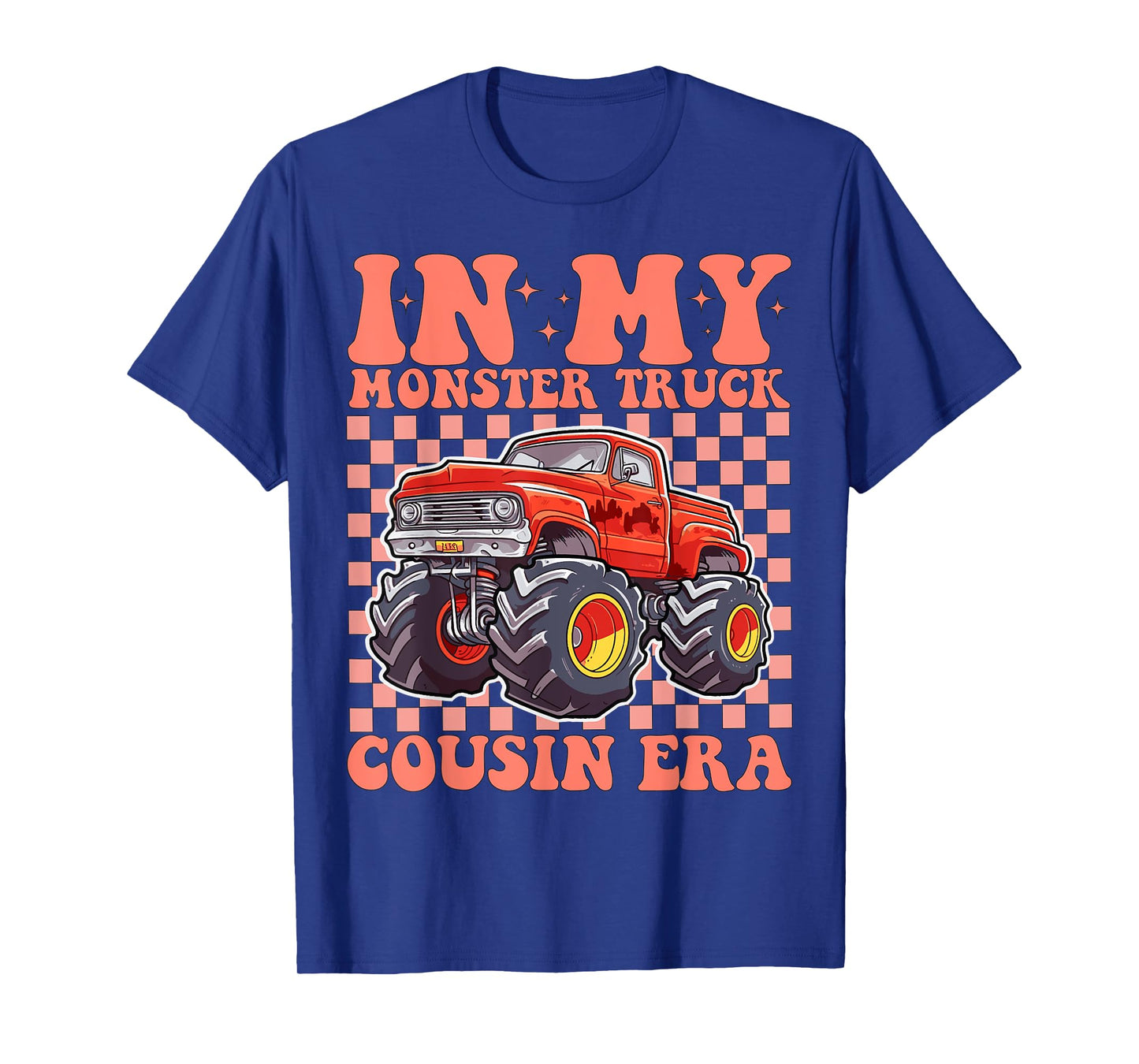 In My Monster Trucks Cousin Era Groovy Family T-Shirt