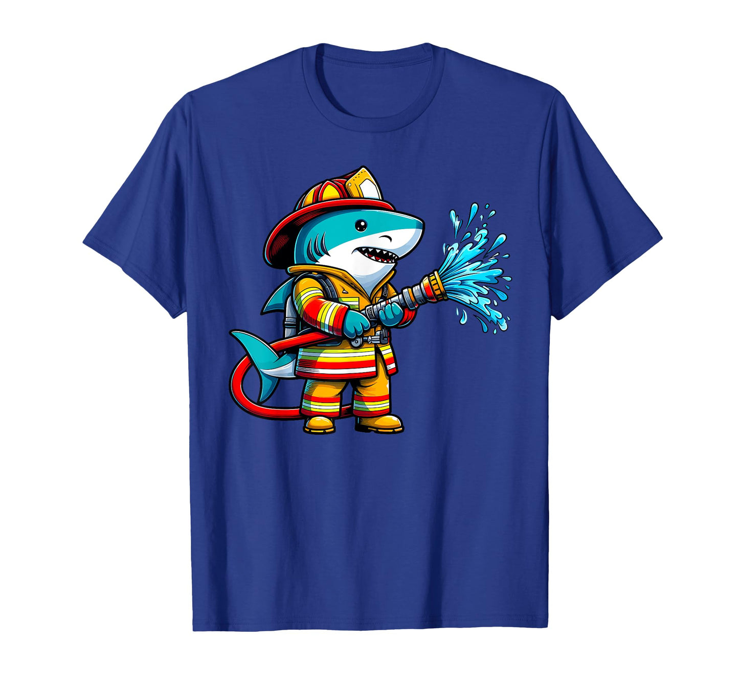 Shark Fireman on Firefighter Shark Kids Boys T-Shirt