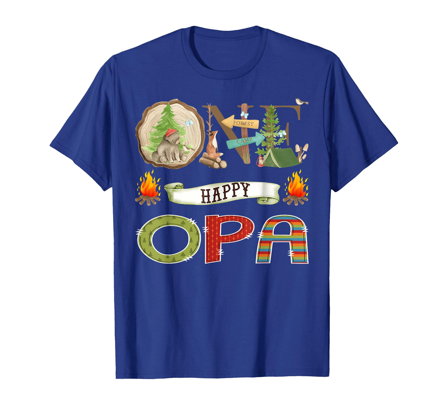 One Happy Opa Camper 1St Birthday Camping Bear T-Shirt
