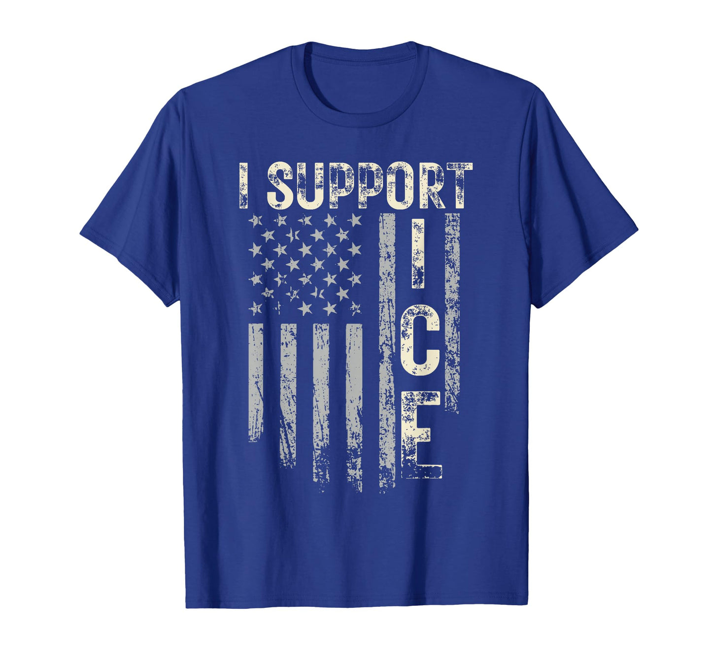 Support ICE Immigration Officers American Flag Border Patrol T-Shirt