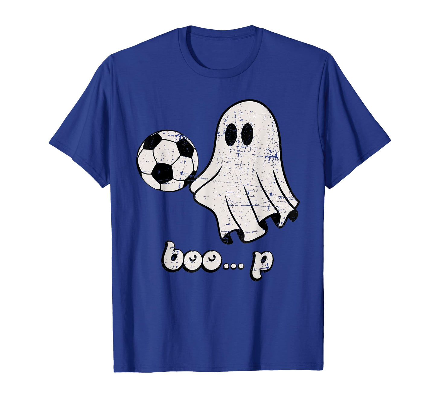 Cute Ghost Playing Football Soccer Player Halloween Costume T-Shirt