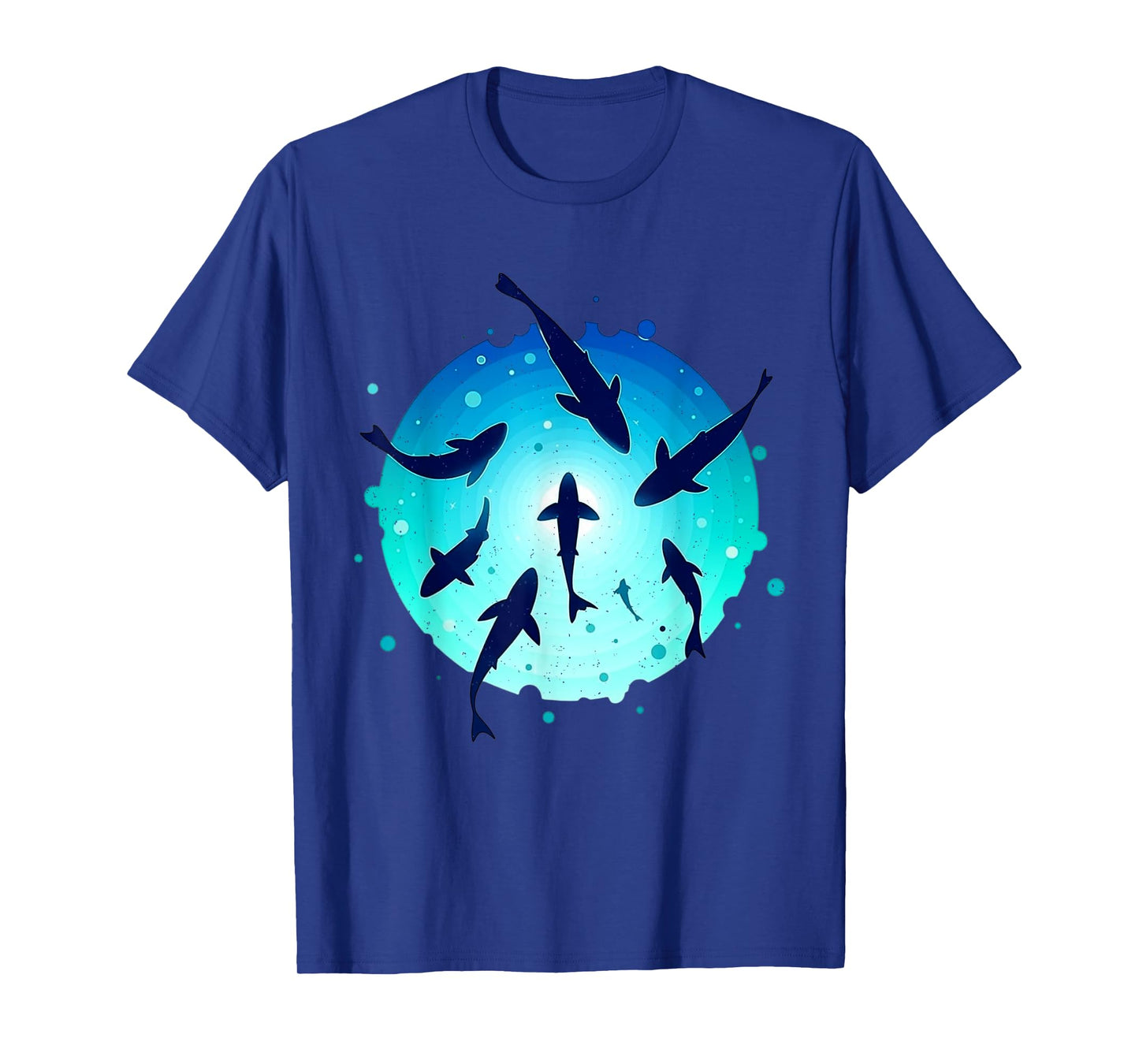 Sharks Swimming Ocean Animal Marine Life Men Women Kids T-Shirt