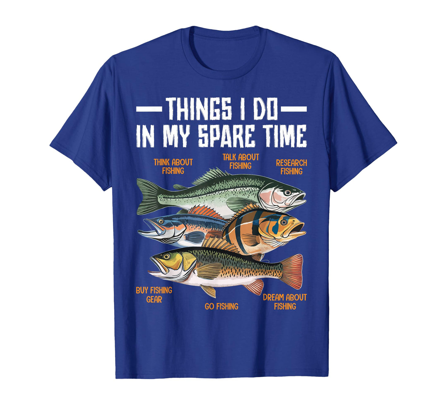 Things I Do In My Spare Time Fishing Funny Men Kids Boys T-Shirt