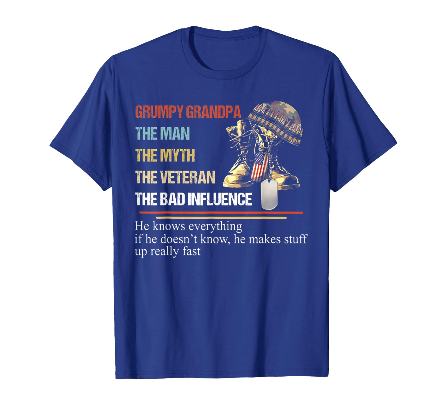 Grumpy Grandpa The Man The Myth The Veteran T-Shirt