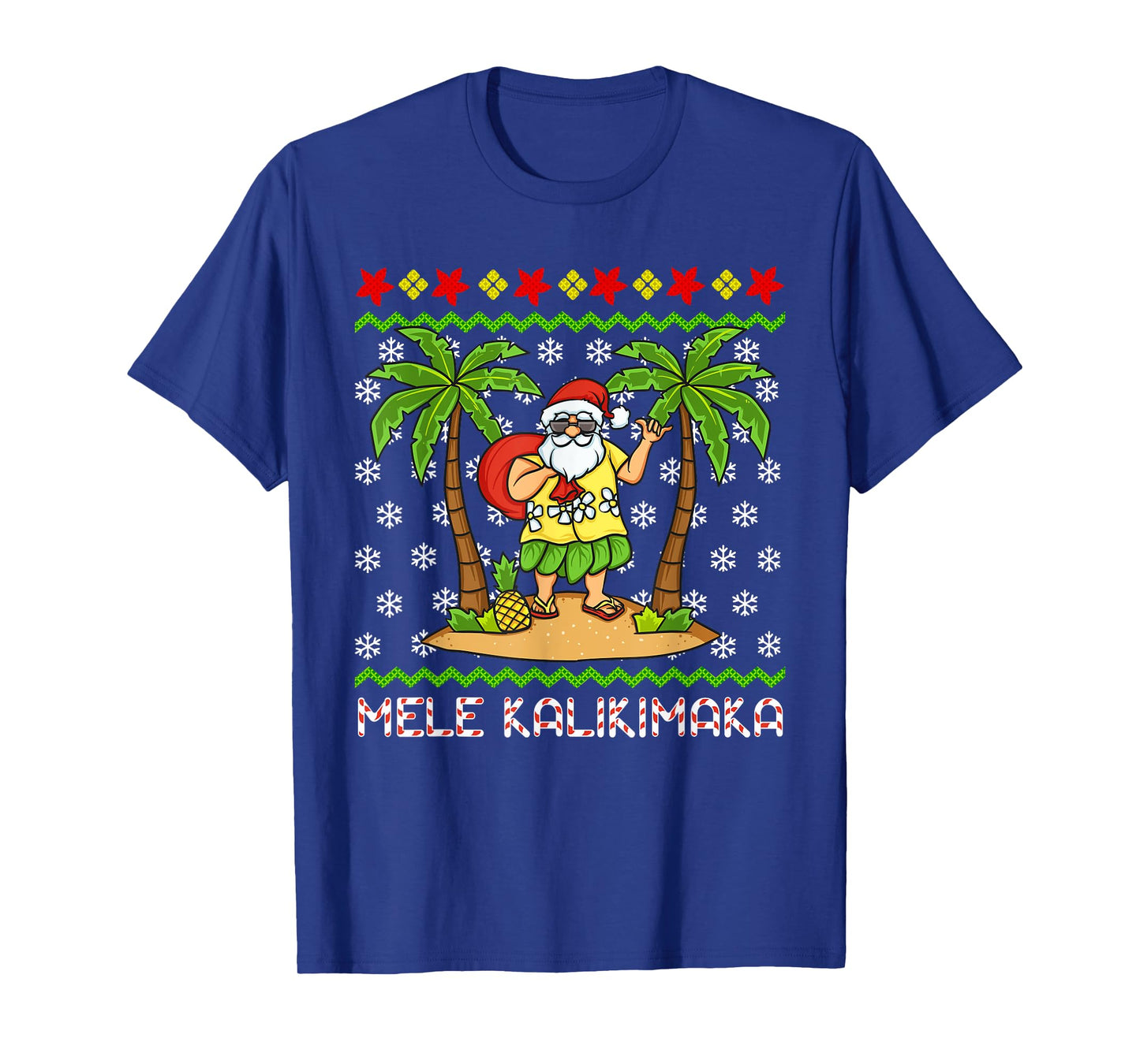Mele Kalikimaka Hawaiian Christmas In July Hawaii Santa T-Shirt