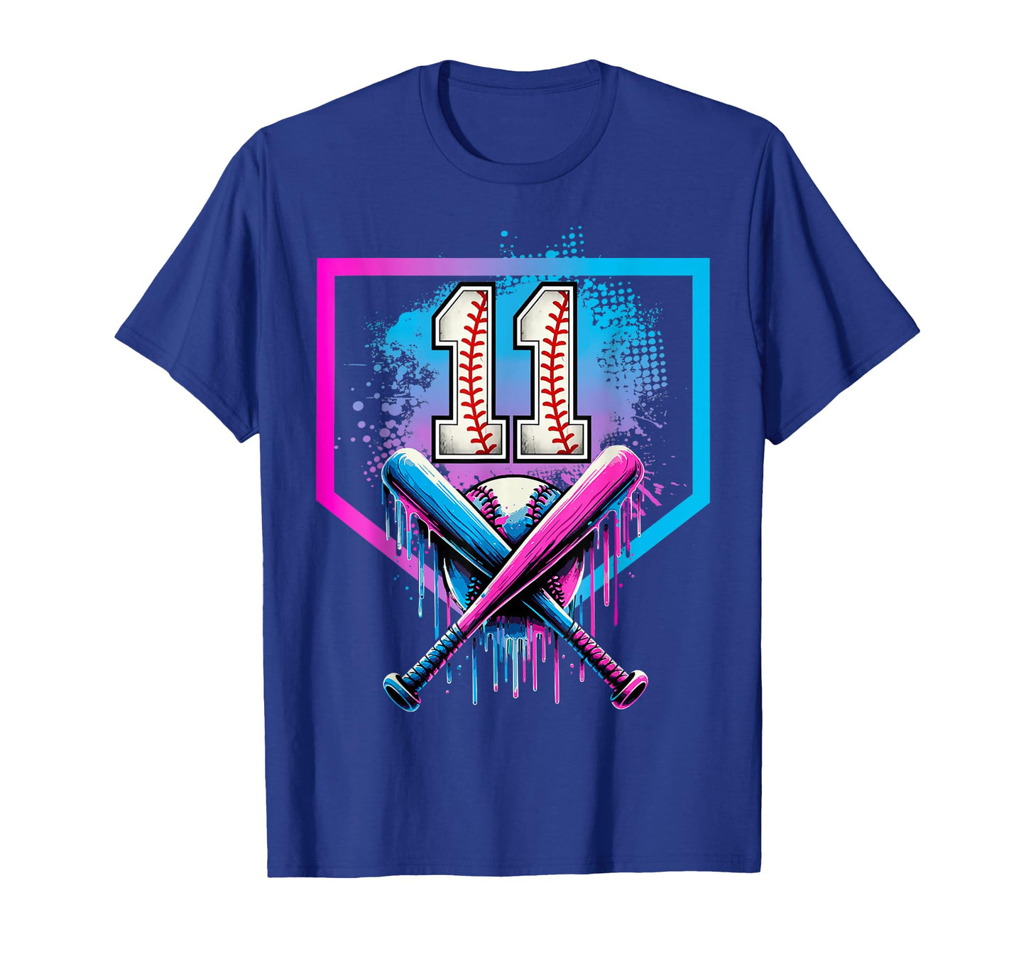 Kids 11th Baseball Birthday Party Boy Sport Fan 11 Years Old T-Shirt