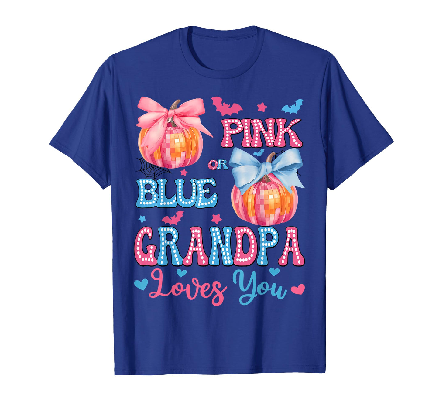 Pink or Blue Grandpa Loves You Gender Reveal Halloween T-Shirt