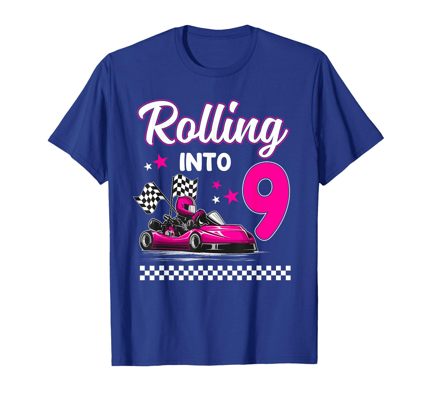 Rolling into 9 Year Old Go Kart Racing 9th Girl Birthday T-Shirt