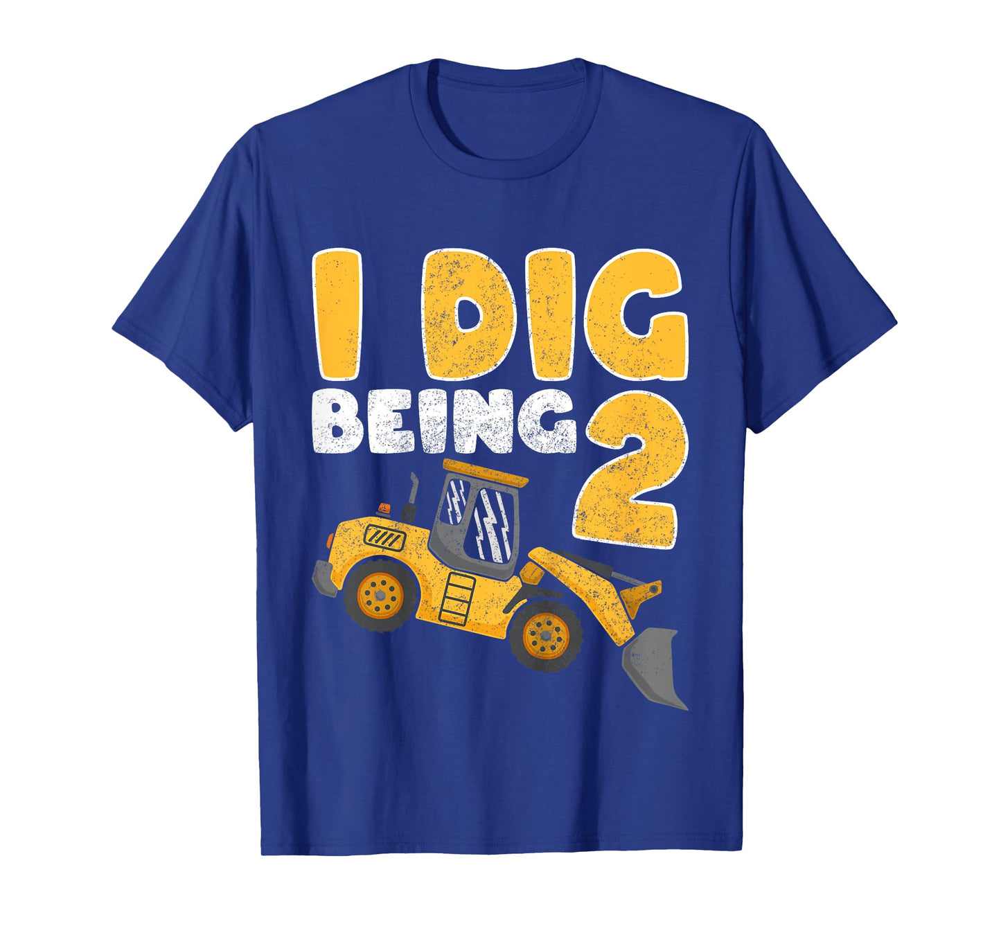 I Dig Being 2 Construction Bulldozer 2nd Birthday Kids T-Shirt