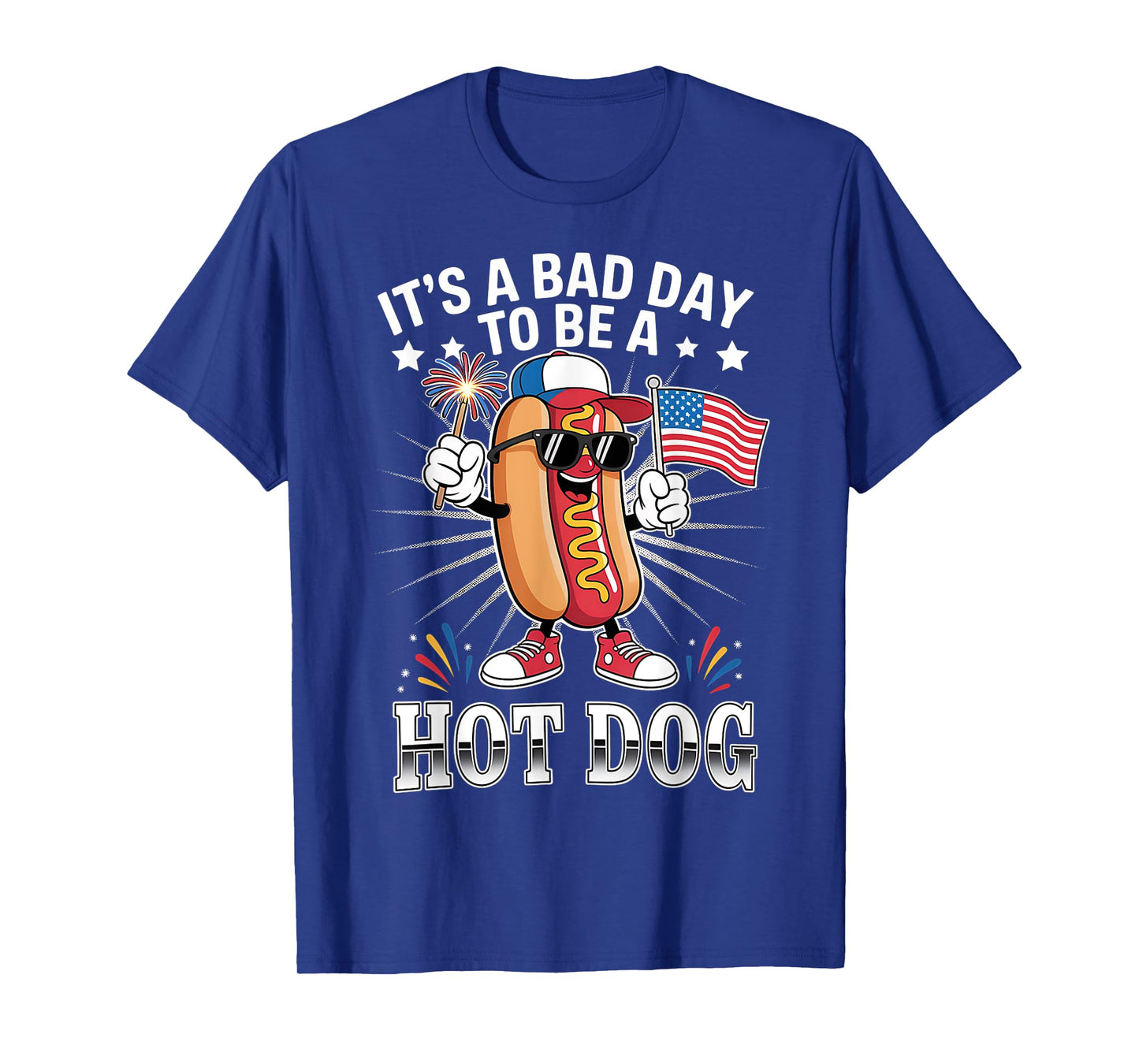 Bad Day to Be a Hot Dog Funny July of 4th Patriotic BBQ T-Shirt