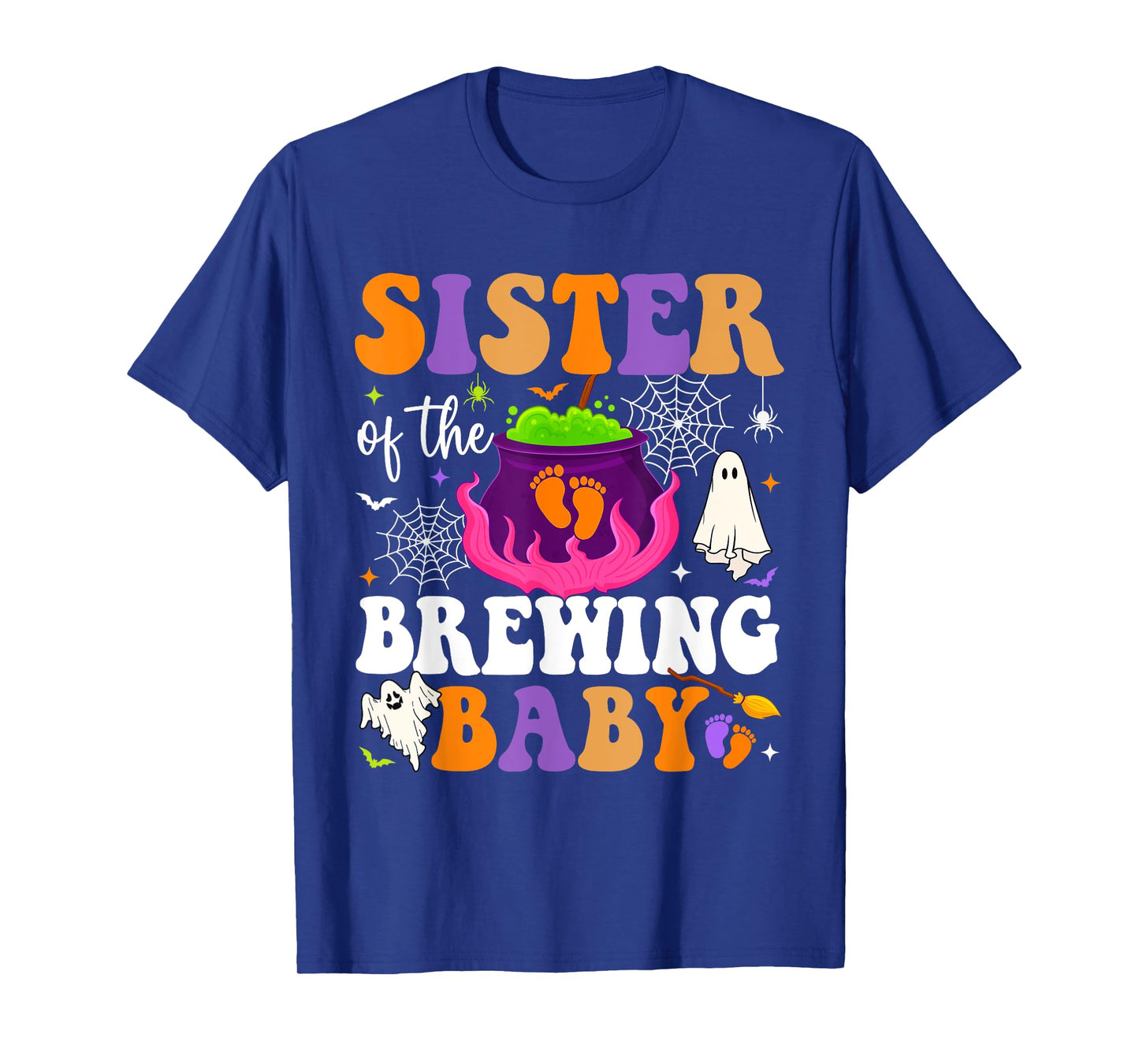 Sister of Brewing Baby Halloween Theme Baby Shower Spooky T-Shirt