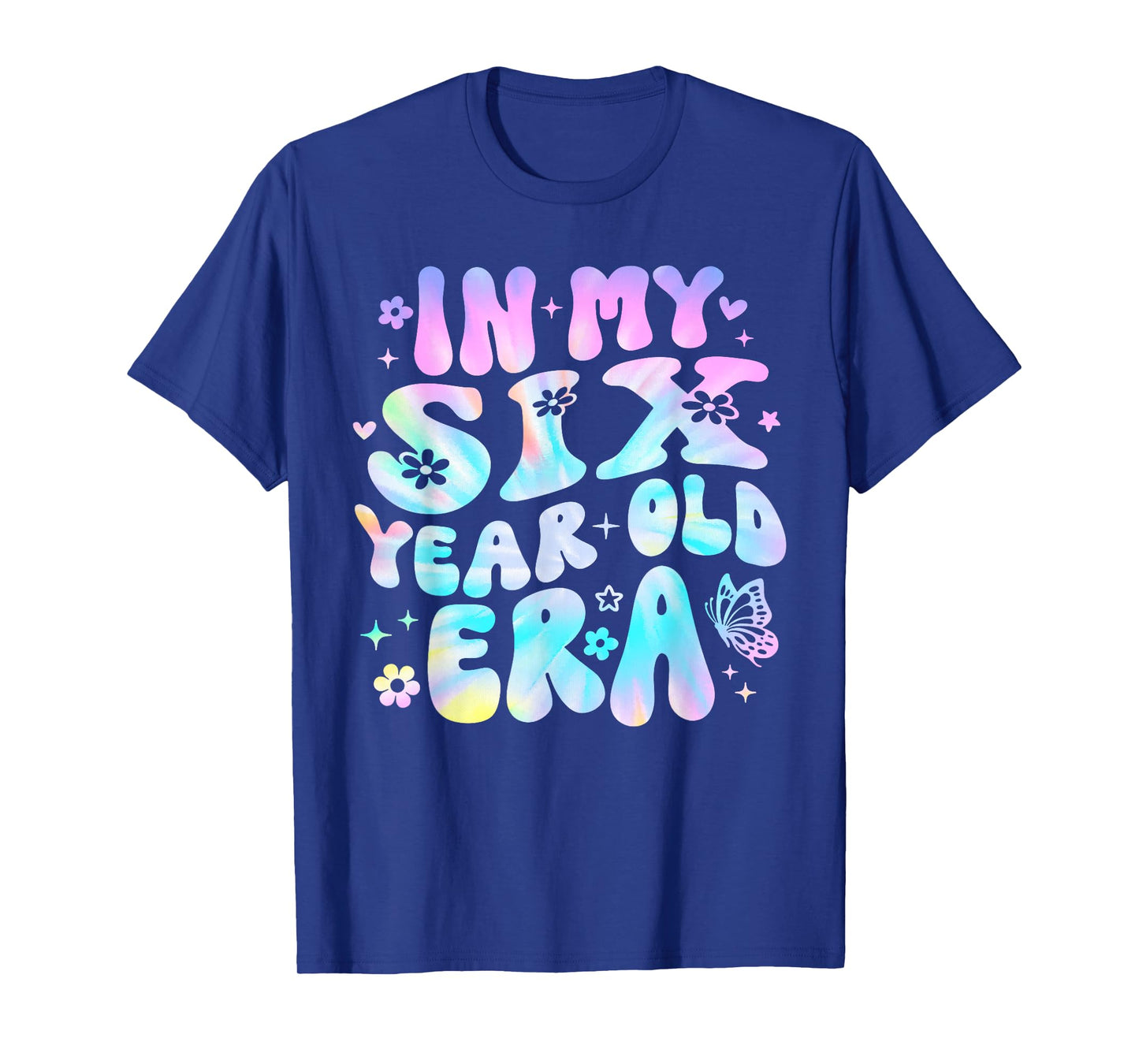 Groovy In My Six Year Old Era Girl 6th Birthday 6 Yrs Old T-Shirt