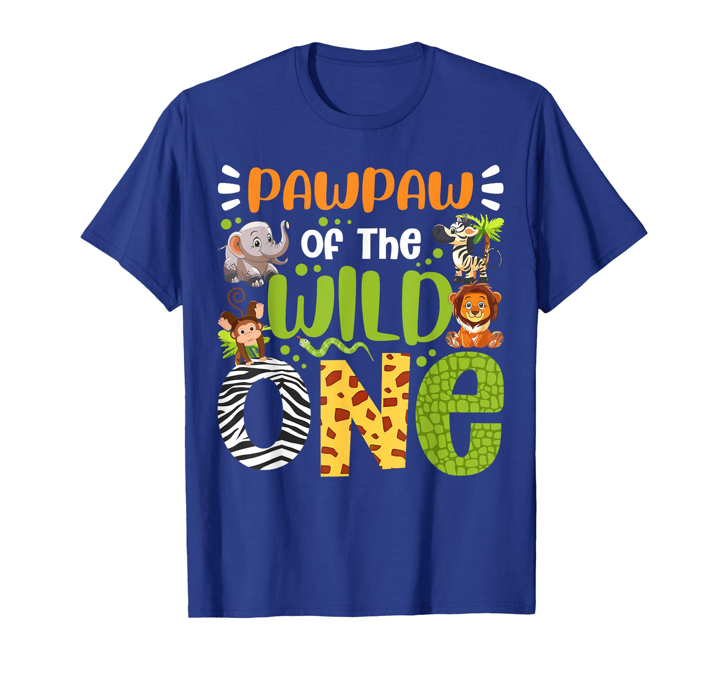 Pawpaw Of The Wild One Kids Safari Zoo Birthday Family T-Shirt