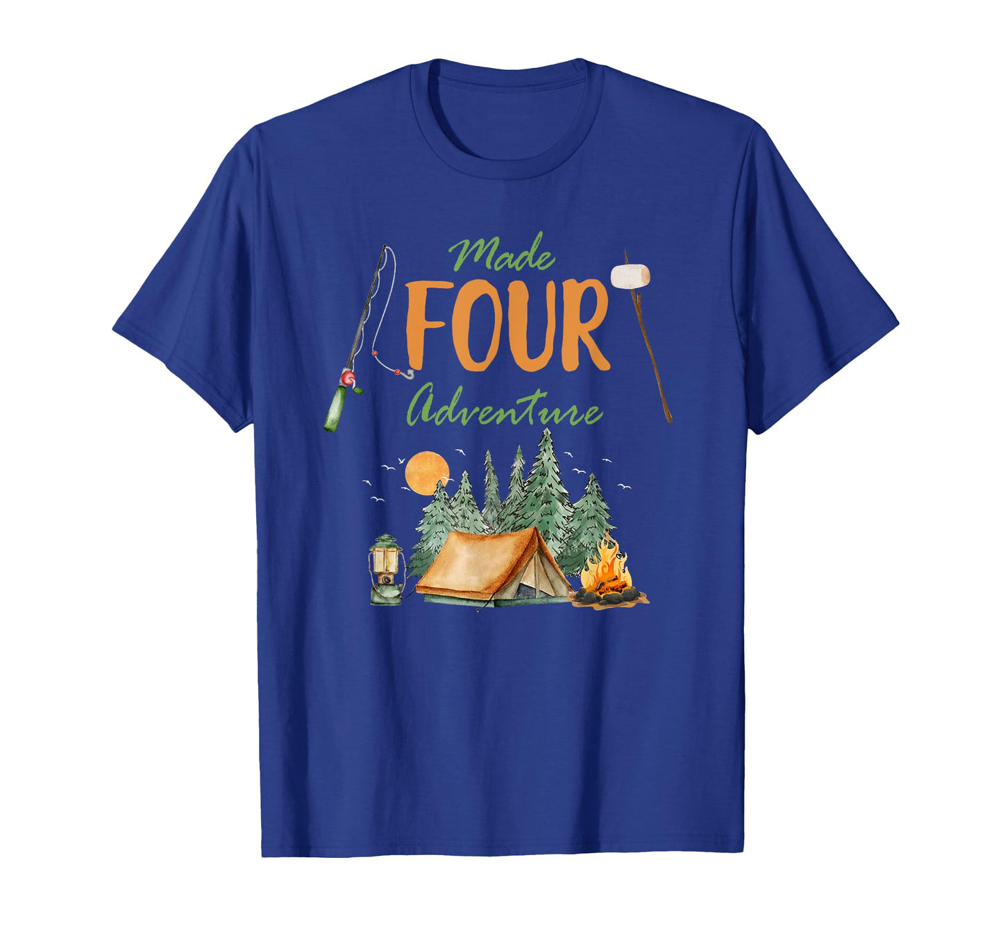 Made Four Adventure 4th Birthday Camping Outdoor Themed T-Shirt
