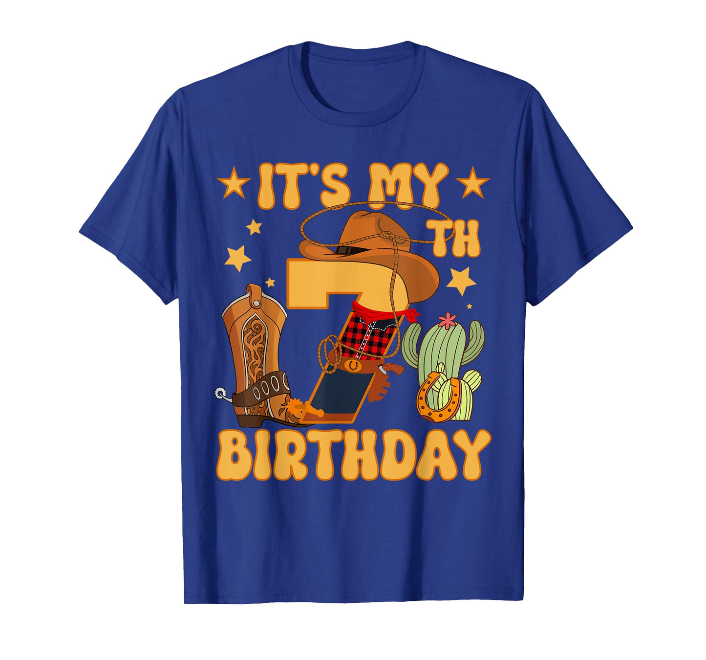It's My 7th Birthday Cowboy Rodeo Horse 7 Year Old Bday Boy T-Shirt