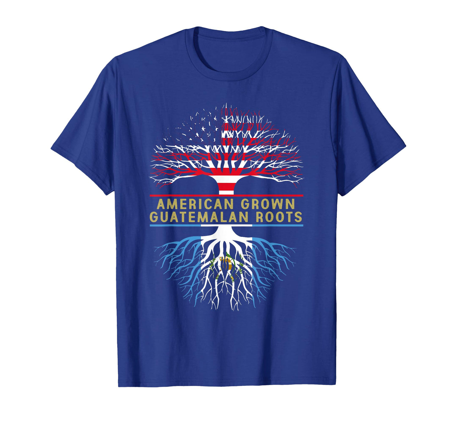 American Grown Guatemalan Roots America Guatemala Tree Flag T-Shirt
