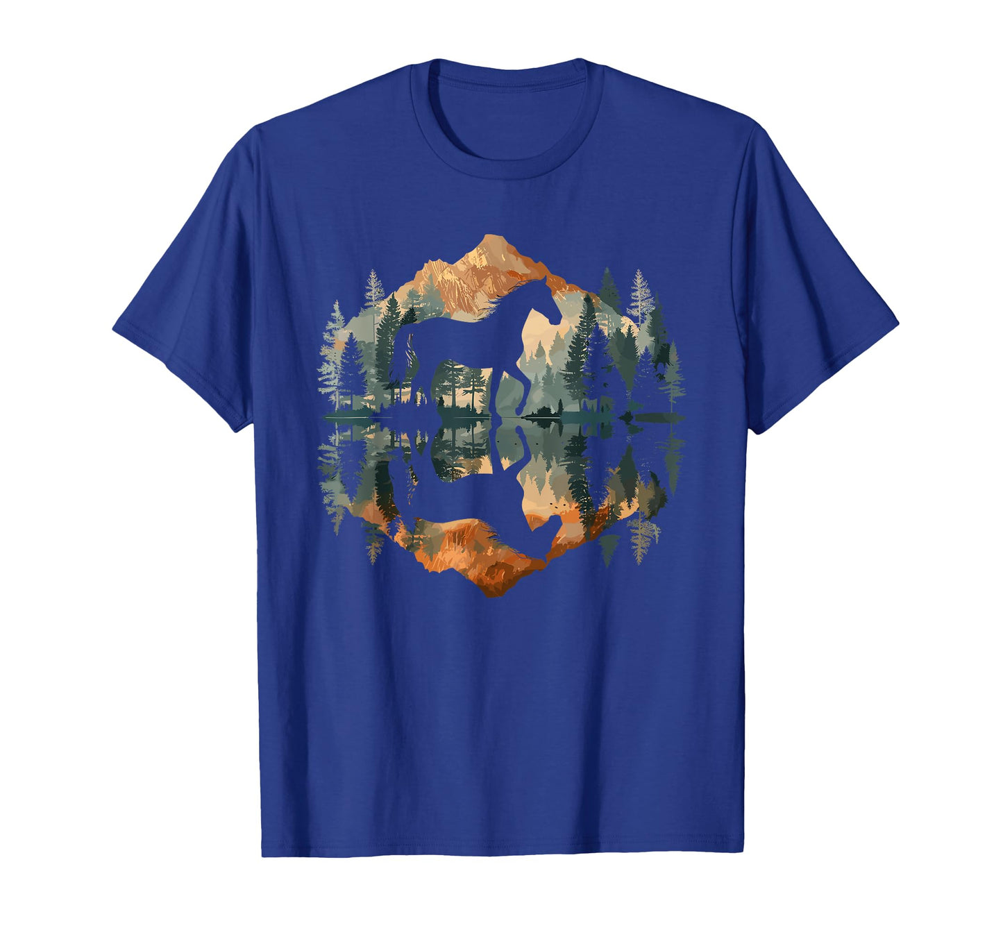 Horse Mountain Reflection Pony Nature Wildlife T-Shirt