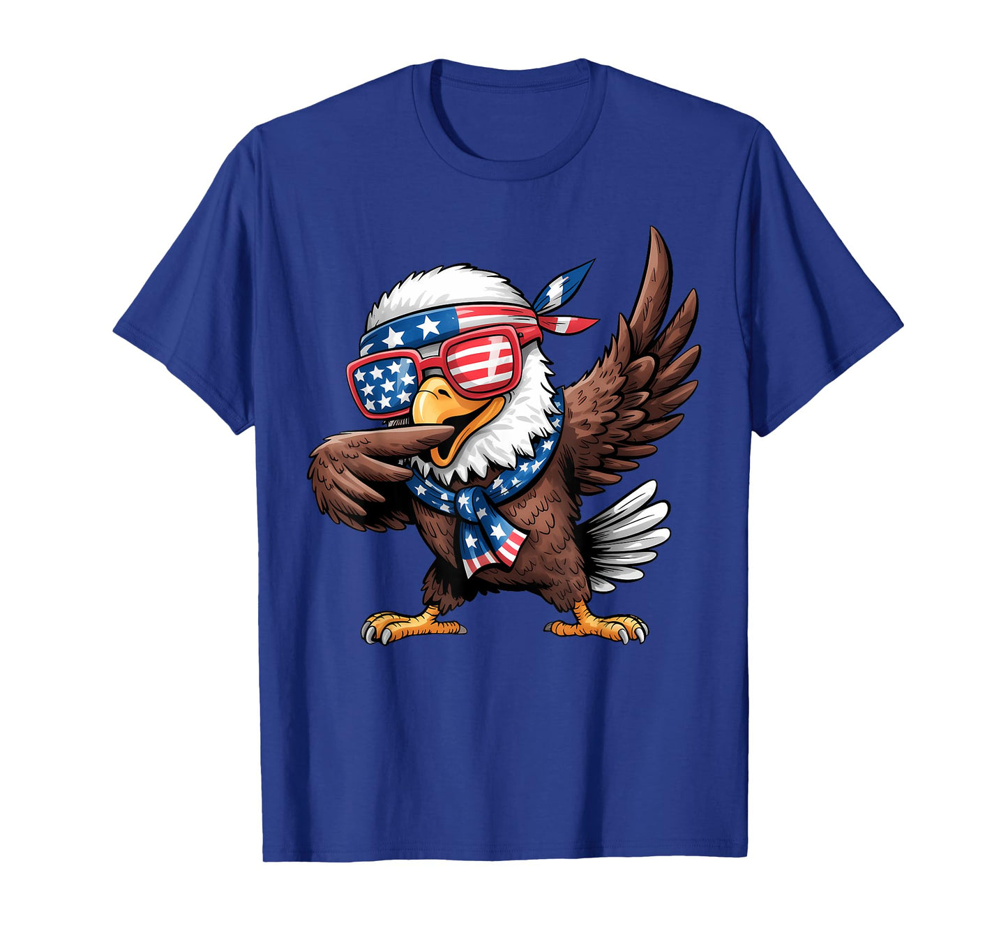 Funny Dabbing Bald Eagle USA Flag 4th of July Men Women T-Shirt