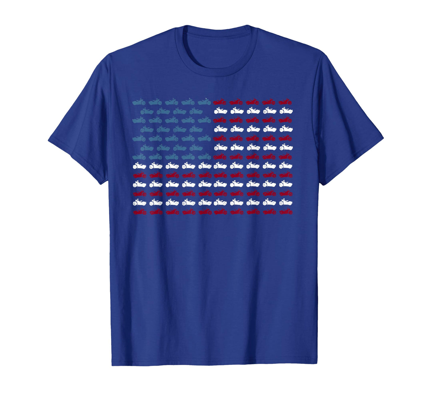Vintage American Flag Made Of Motorcycle Funny 4th Of July T-Shirt