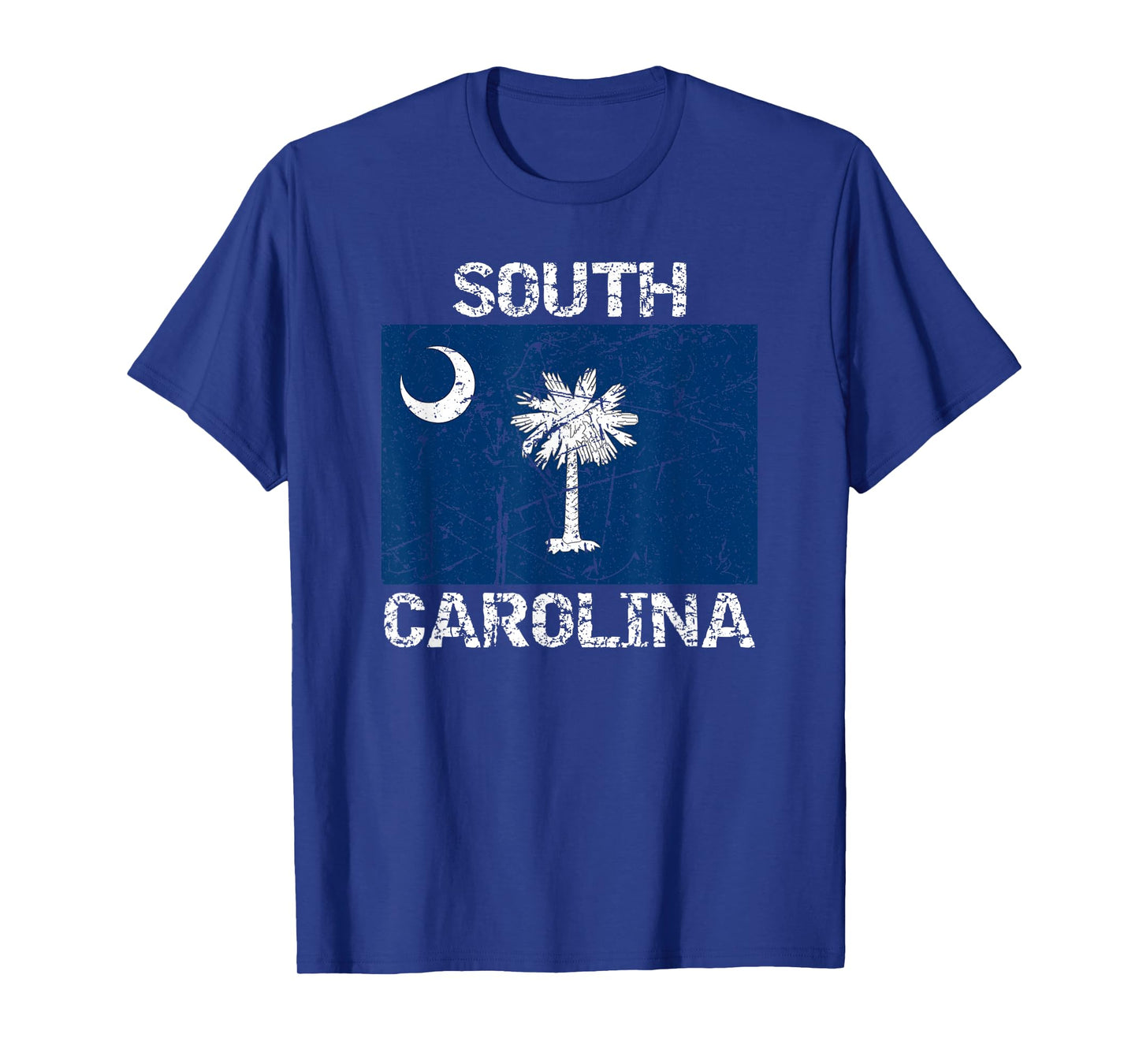 South Carolina Flag Distressed Palmetto Tree Crescent Moon T-Shirt