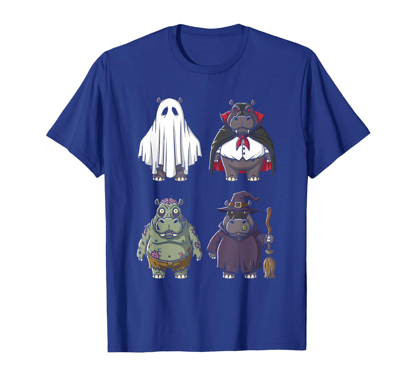 Funny Hippo Ghost Witch Zombie Halloween Costume Boys Girls T-Shirt