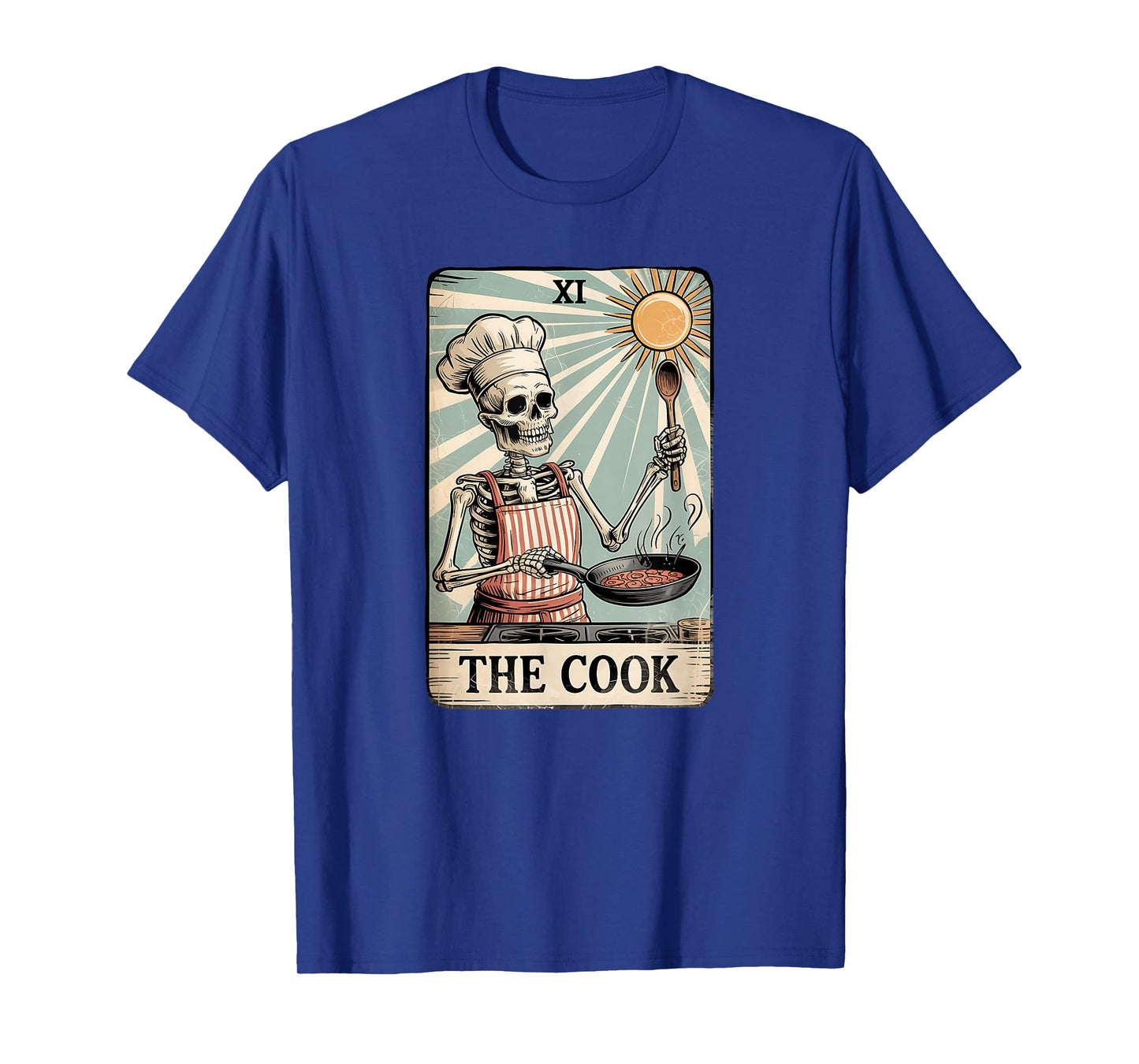 Skeleton Chef Tarot Card Cooking Humor Goth Art T-Shirt