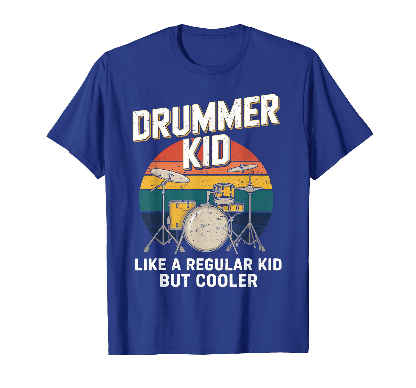 Vintage Drummer Kid Drumming Percussionist Drums Kids Boys T-Shirt